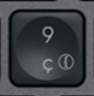 9 / ç Replacement key AZERTY (BE) Black Logitech MX Keys