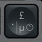 £ / µ Replacement key AZERTY (BE) Black Logitech MX Keys