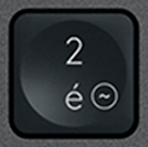 2 / é Touche de remplacement AZERTY (FR) Noir Logitech MX Keys