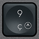 9 / ç Touche de remplacement AZERTY (FR) Noir Logitech MX Keys