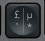 µ / * Touche de remplacement AZERTY (FR) Noir Logitech MX Keys