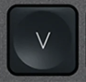 V Replacement key AZERTY (FR) Black Logitech MX Keys