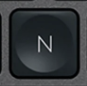 N Replacement key QWERTY (IT) Black Logitech MX Keys