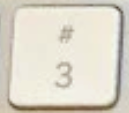 # / 3 Replacement key QWERTY (US) White Apple Magic Keyboard avec pavé numérique