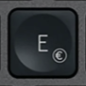 E / € Replacement key QWERTY (PT) Black Logitech MX Keys