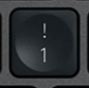 1 / ! Replacement key QWERTY (US) Black Logitech MX Keys