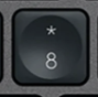 8 / * Replacement key QWERTY (US) Black Logitech MX Keys