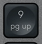 9 (Num) Replacement key QWERTY (US) Black Logitech MX Keys