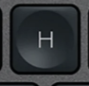 H Replacement key QWERTY (US) Black Logitech MX Keys